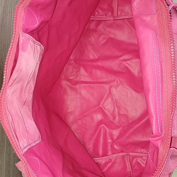Large Longchamp Lepliage Pink Nylon/Leather Tote Shoulder Bag - Picture 11 of 14